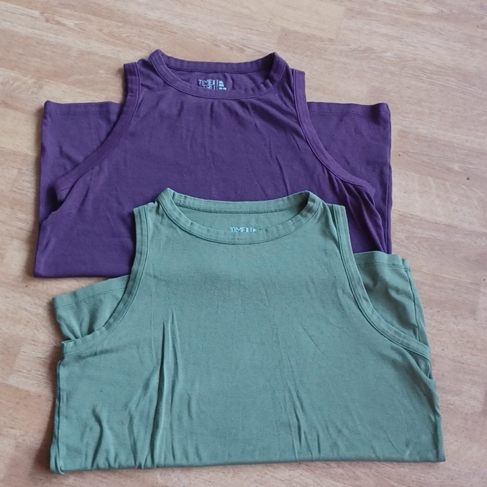 Tank top muscle shirt women's size xl (16-18) time and tru